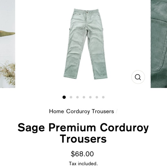 Sage green men’s corduroy pants size 38 - Picture 8 of 8